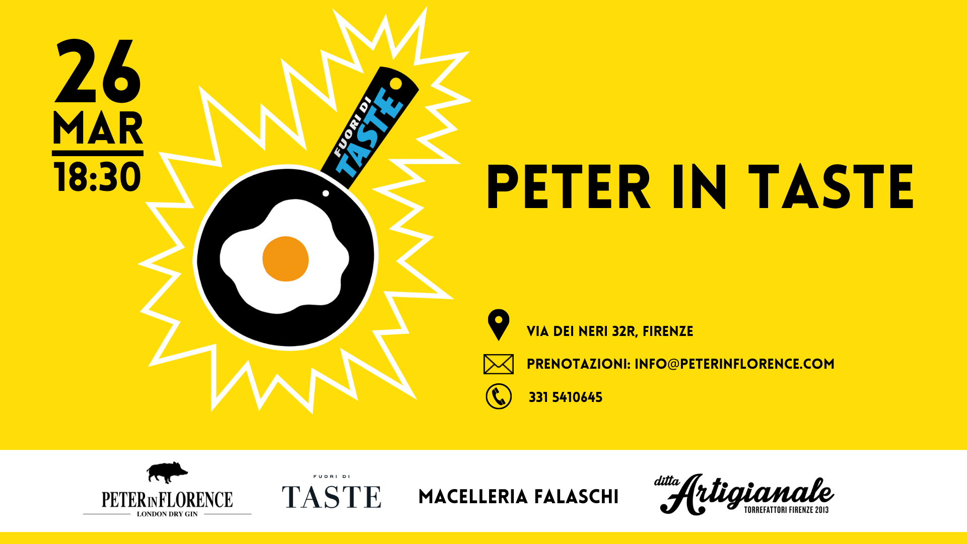PETER IN TASTE | SABATO 26 MARZO 2022